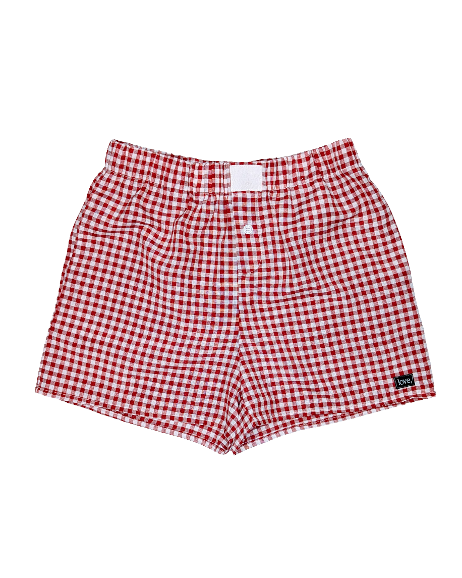 Carefree Red Gingham Boxer