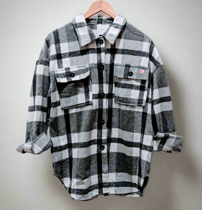 Snowdust Flannel - Black Plaid