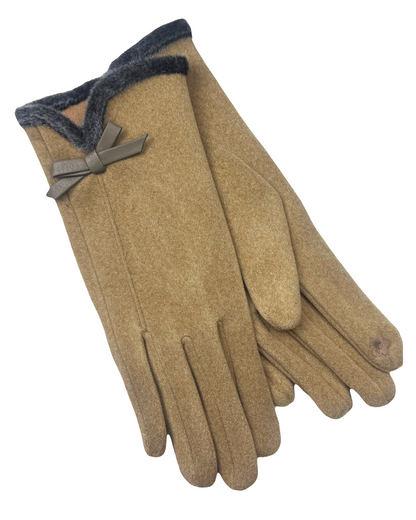 Dainty Bow Glove - Tan