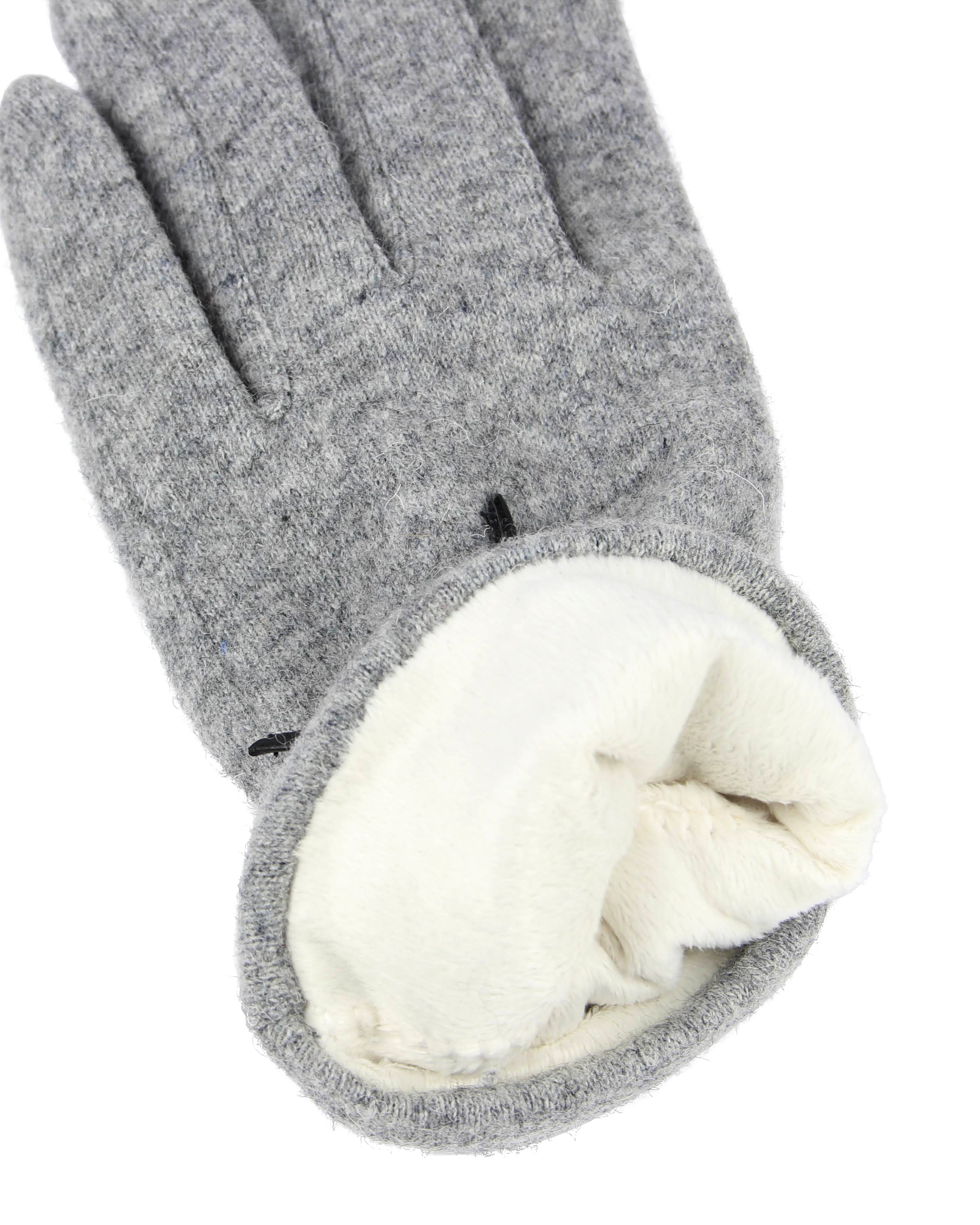 Gray glove with white lining on a white background