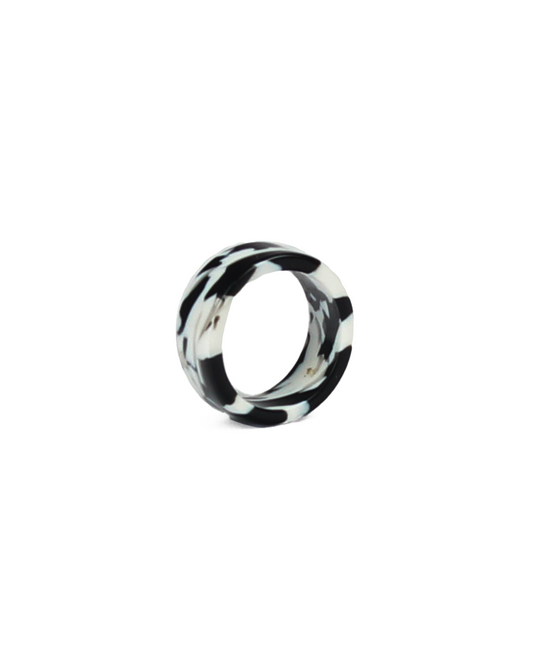Black and white ring on a white background