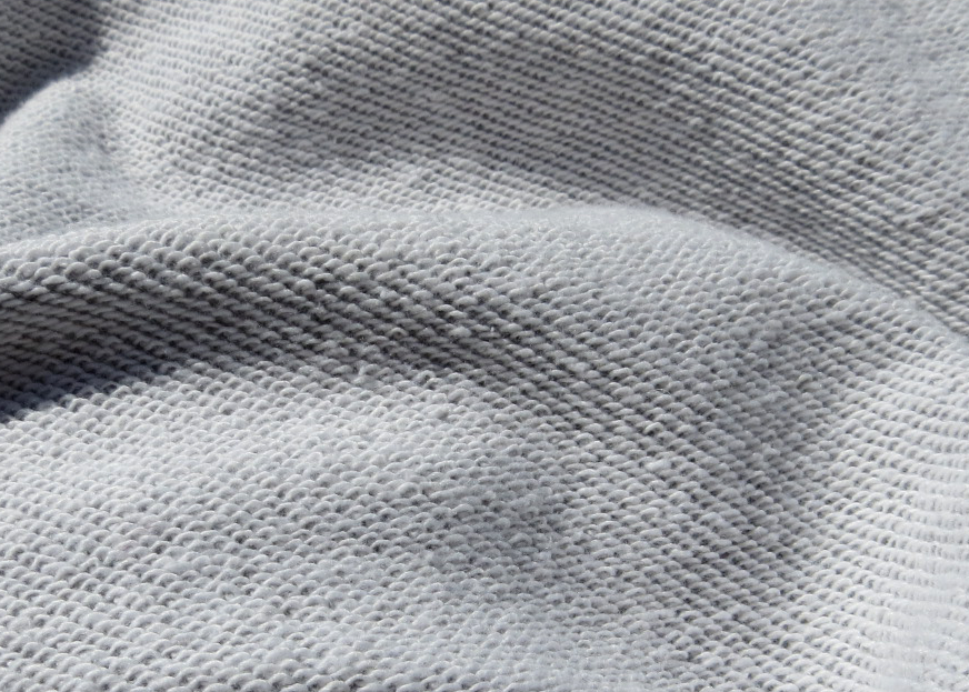 Close-up of textured gray fabric