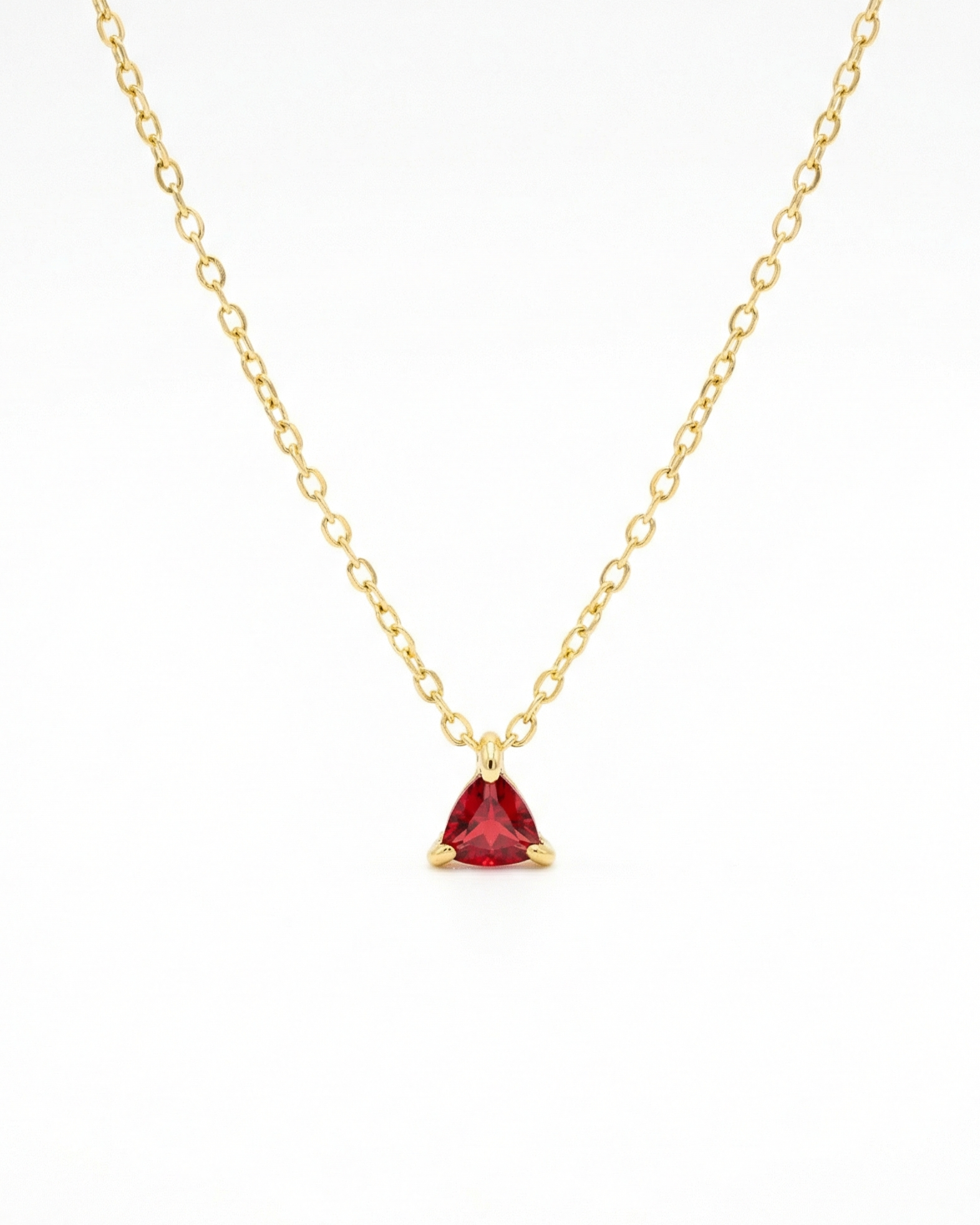 garnet necklace on a white background