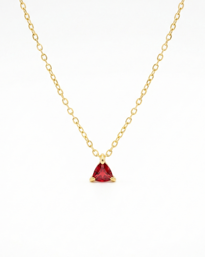 garnet necklace on a white background