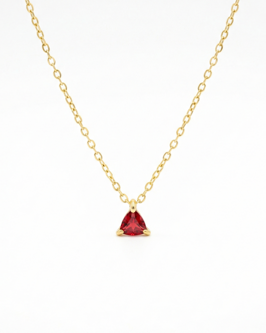 garnet necklace on a white background