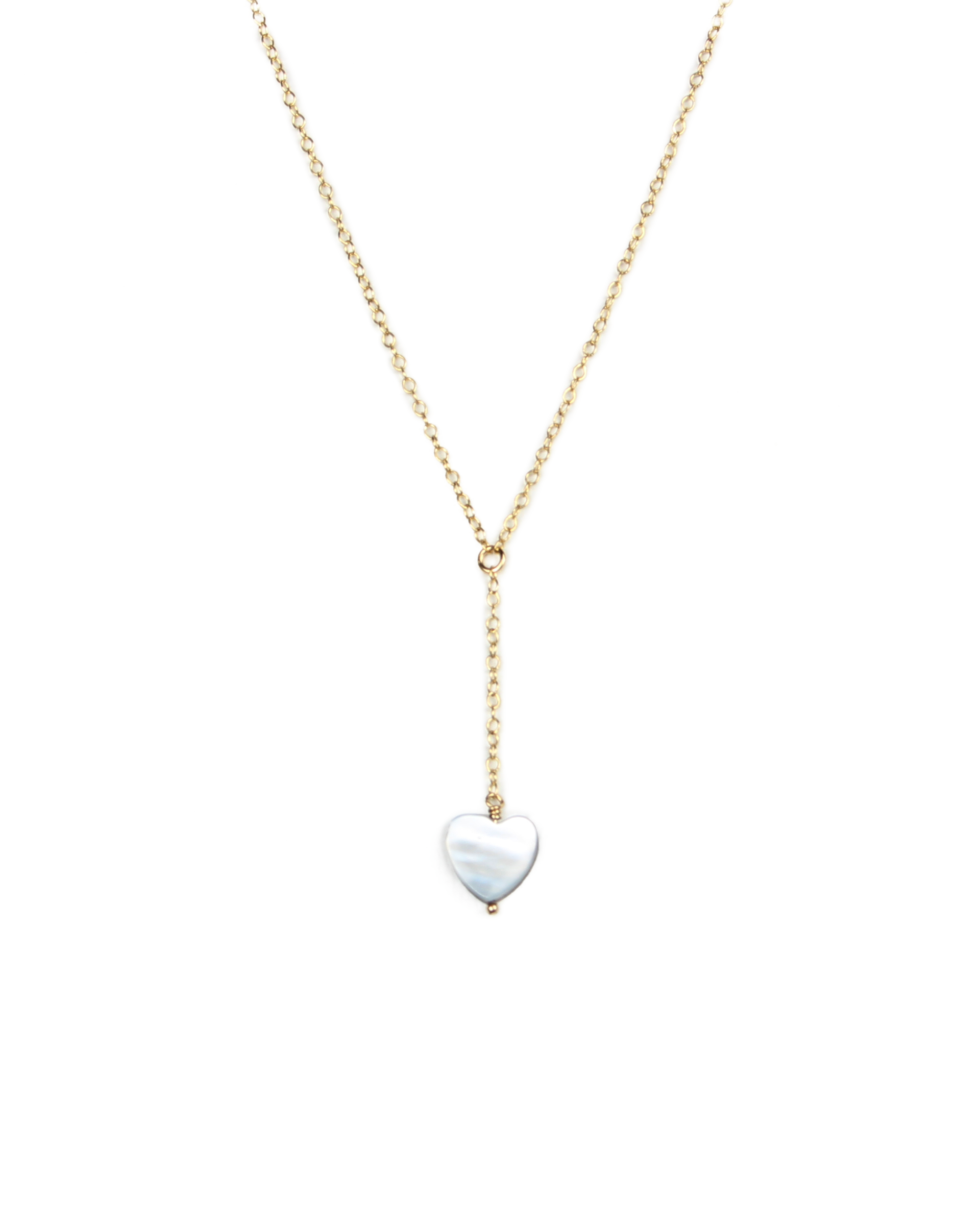Necklace with a heart-shaped pendant on a white background