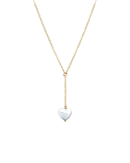Necklace with a heart-shaped pendant on a white background