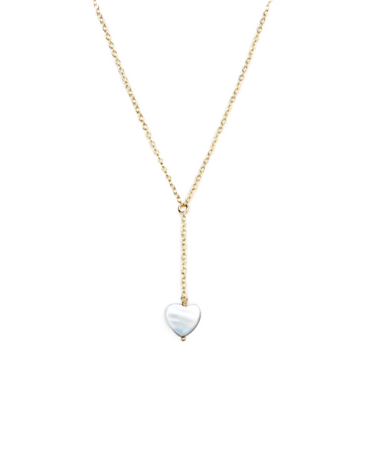 Necklace with a heart-shaped pendant on a white background
