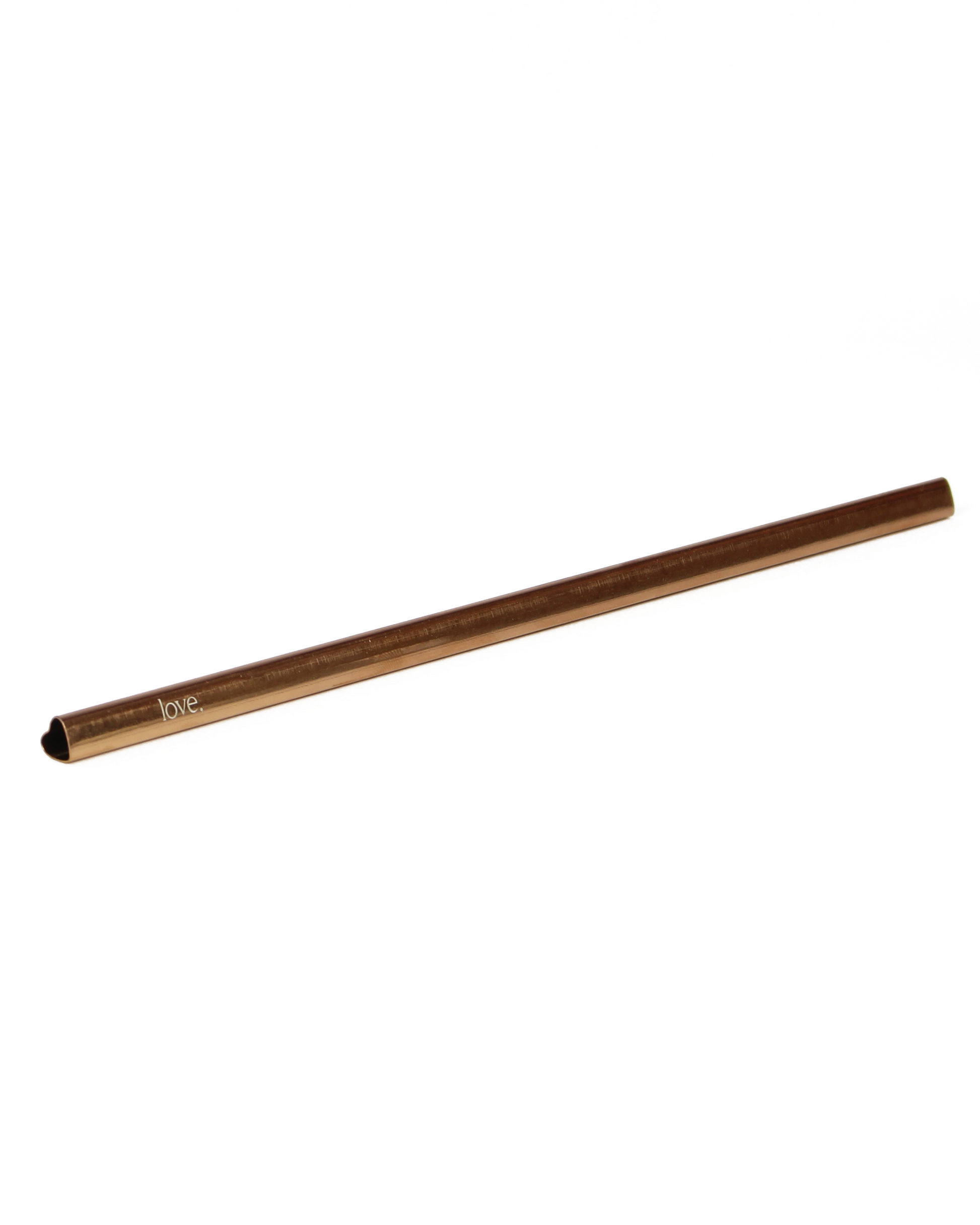 Bronze-colored straw on a white background
