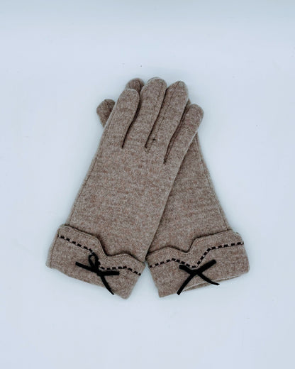 Bow Gloves - Taupe