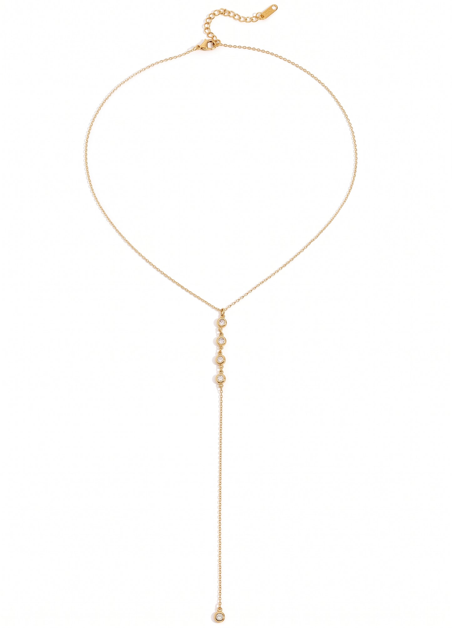 Lariat Choker Necklace - Gold
