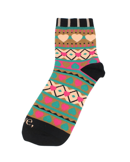 Colorful patterned sock on a white background